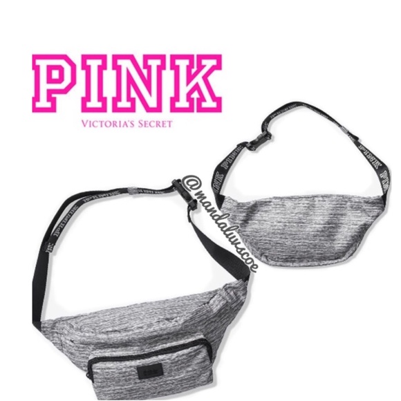 PINK Victoria's Secret Handbags - 💕VS PINK GREY BLURRED ZEBRA OVERSIZED BELT BAG